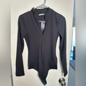 Abercrombie Zip Up Ribbed Bodysuit